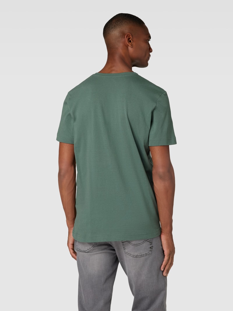 T-Shirt mit Label-Print in schilf