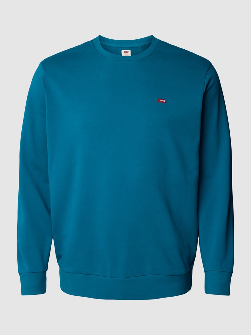 PLUS SIZE Sweatshirt mit Label-Patch Modell 'BIG ORIGINAL' in petrol