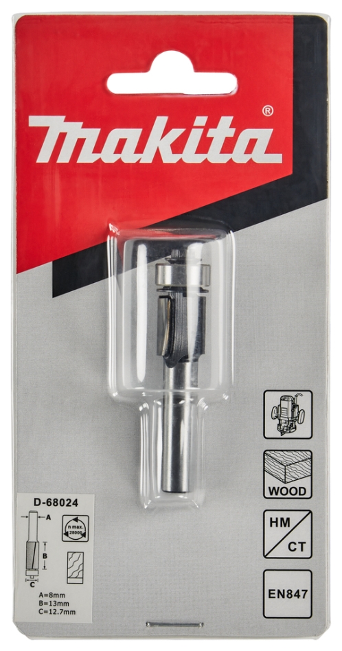 Freză de muchii Makita Accessories D-68024 12,7 x 13 mm S8 Cu rulment cu bile