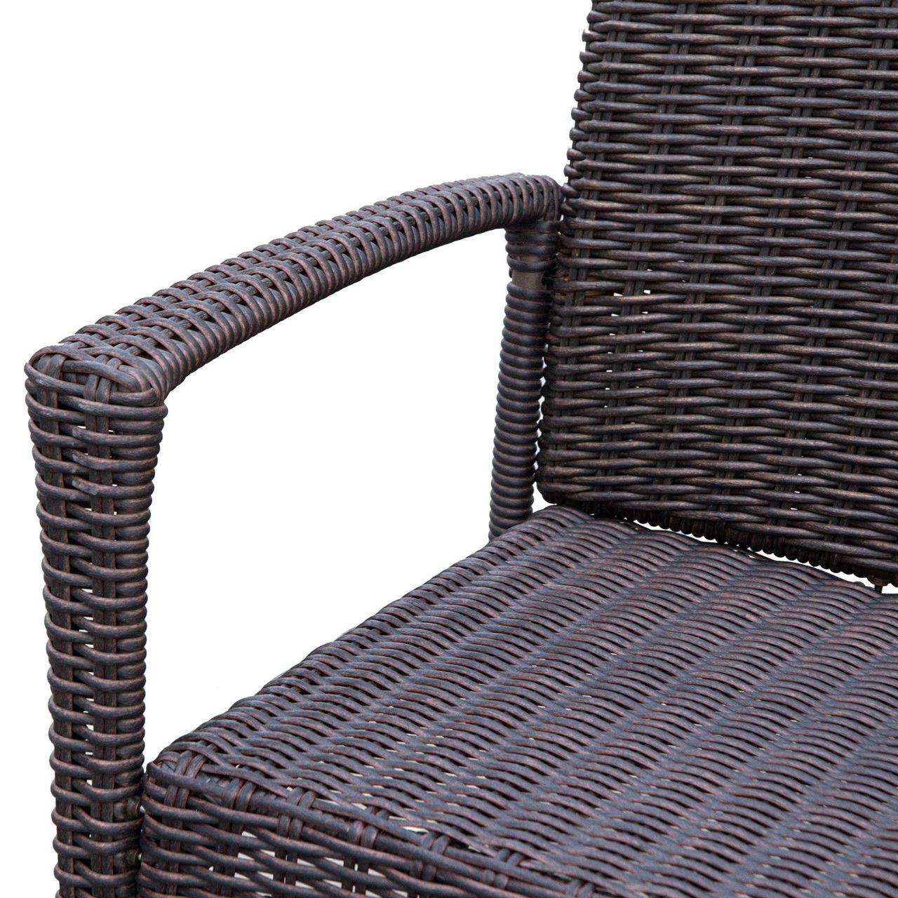 Outsunny Schaukelstuhl mit Kissen Polyrattan Metall Braun 66x88x98cm