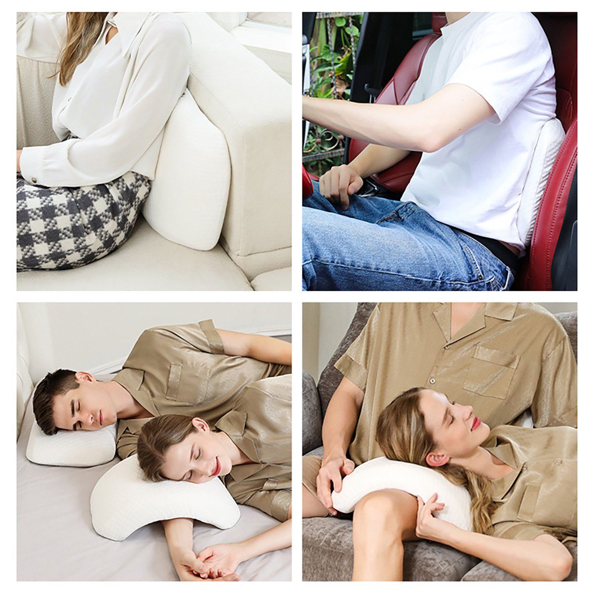 Nackenstützkissen Langsam rückfederndes Memory-Kissen für Paare, X-förmiges Bogen-Kissen, götäzer, Druckfrei, Memory-Schaum, abnehmbar, komfortable Schlafposition