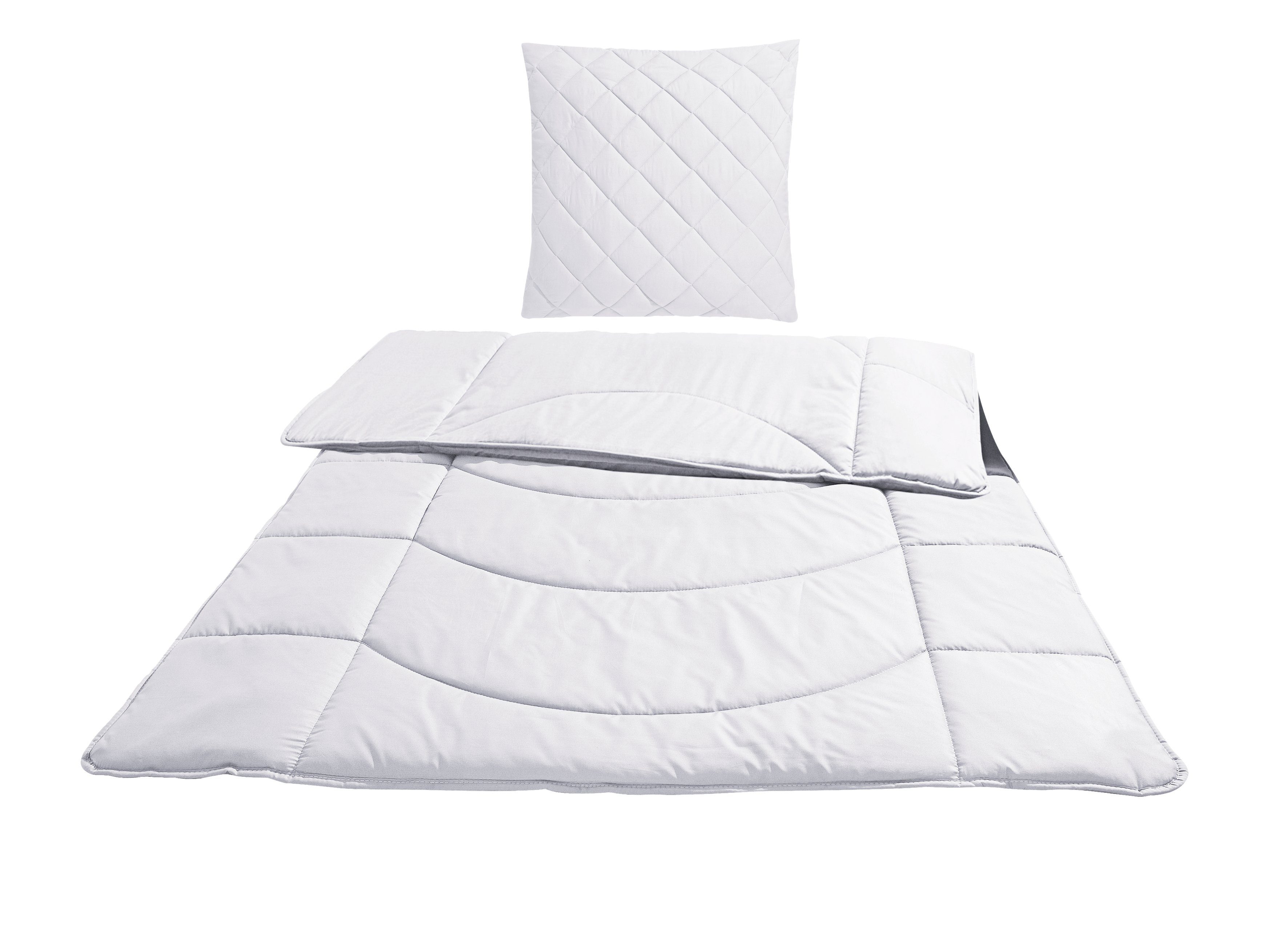 Steppbett + Kopfkissen, Microlux, in 4 Farben erhältlich, my home, Füllung: Polyester, 2-Tlg. Set in 135x200cm & Kissen 80x80 cm.