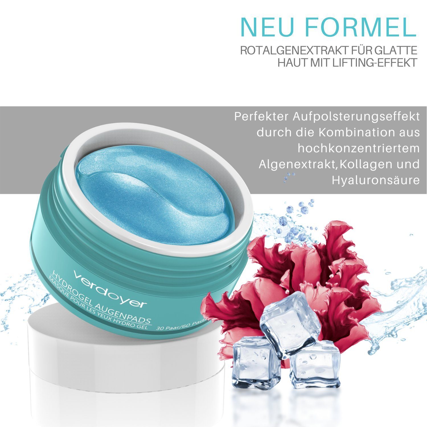 verdoyer Augenpads Augenpads gegen Augenringe, Tränensäcke & Fältchen 30 Paar Anti Aging, 30-tlg.