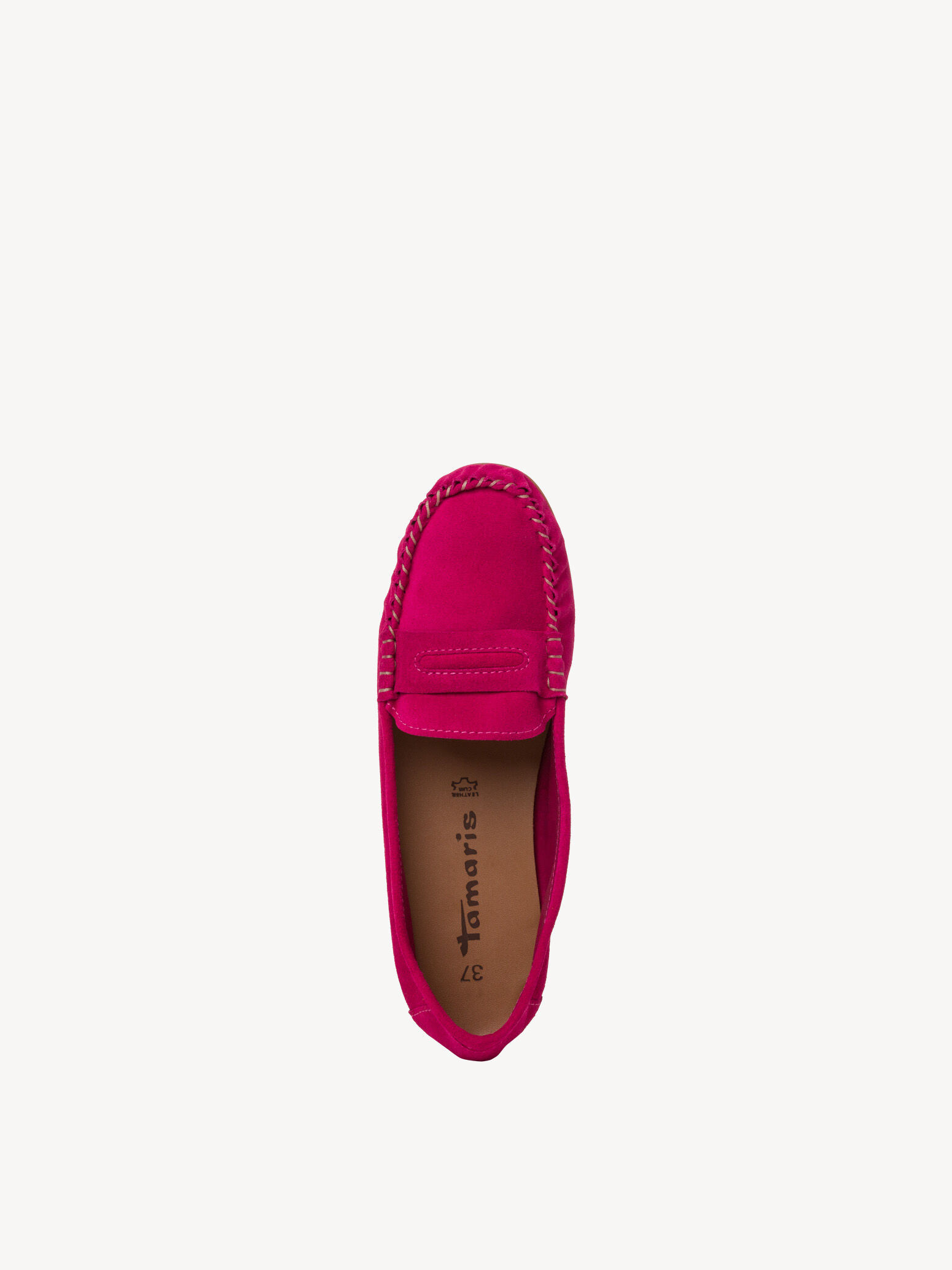 Mocassin en cuir - rose fuchsia