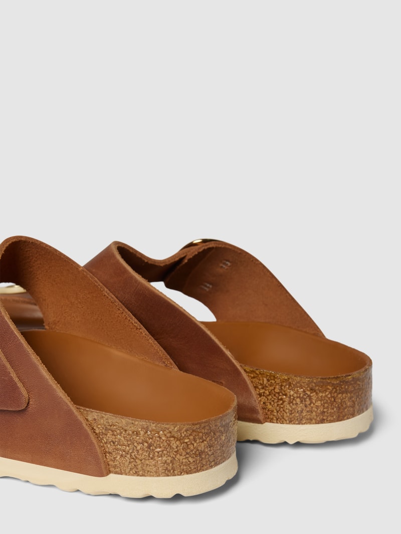 Zehentrenner aus Leder Modell 'Gizeh' in cognac