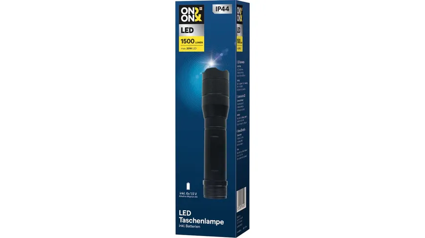 ON&ON LED Taschenlampe Schwarz