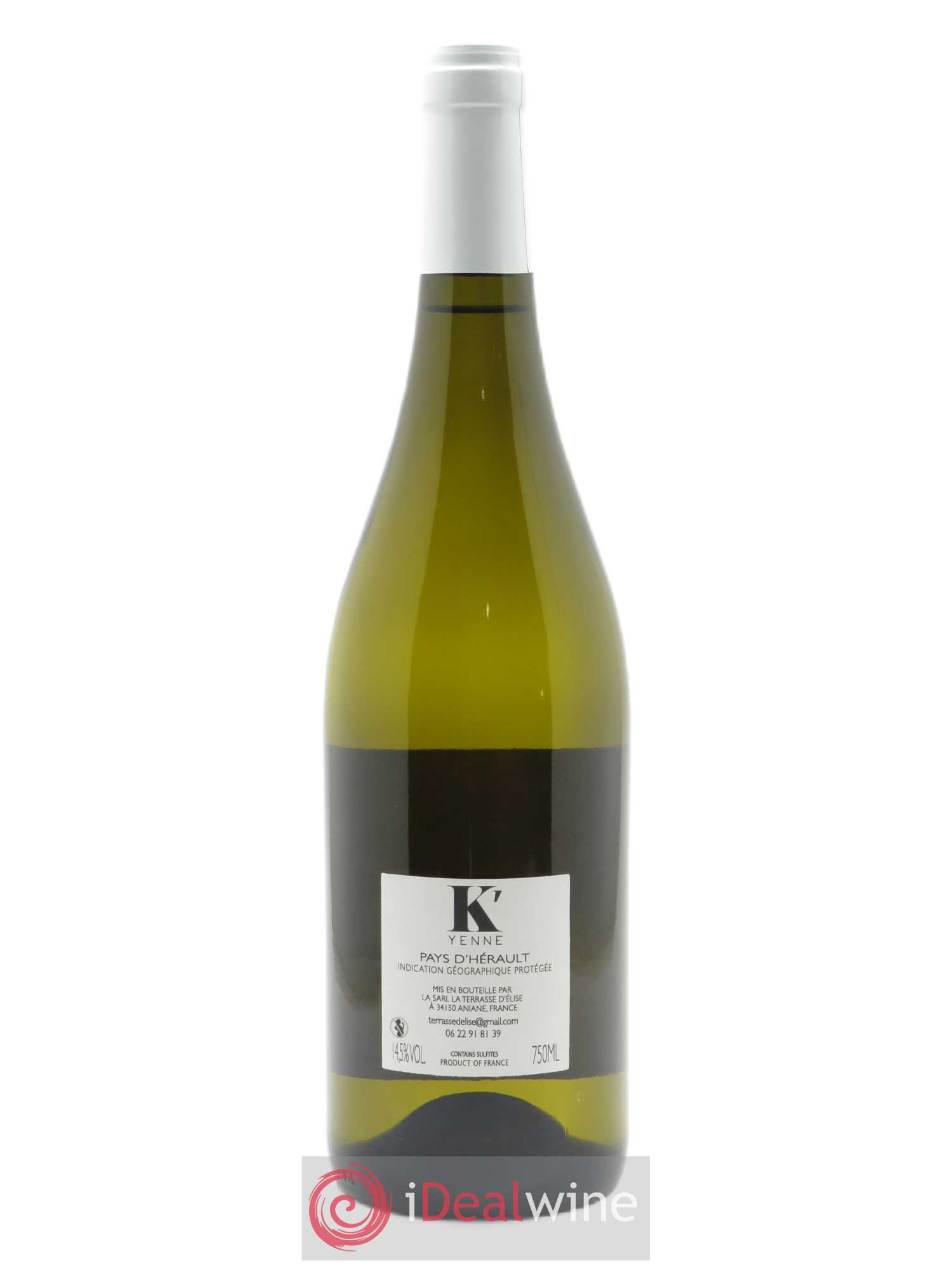 IGP Pays d'Hérault (Vin de Pays de l'Hérault) K'Yenne Terrasse d'Elise (Domaine de la)  2019 - Lot de 1 Bouteille