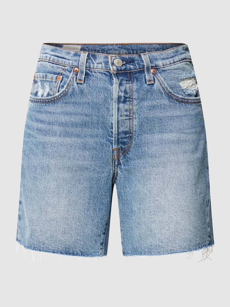 Jeansshorts mit ausgefransten Abschlüssen in jeans