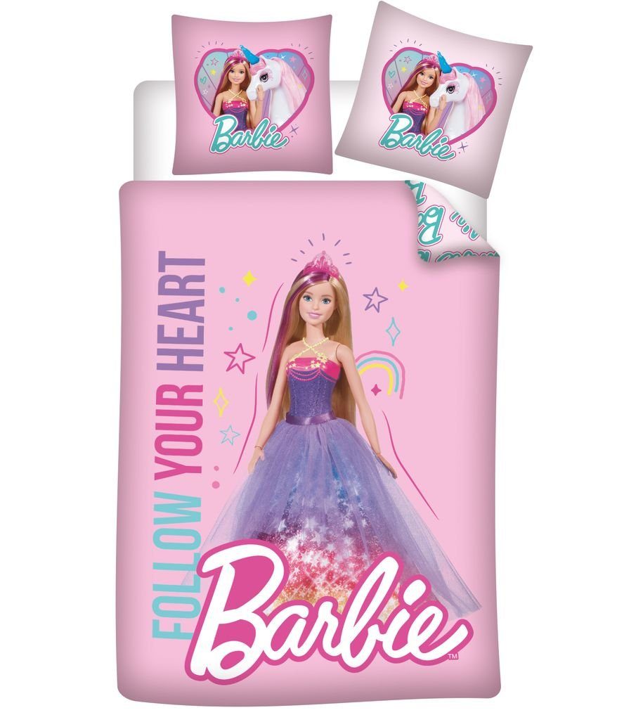 Babybettwäsche Herzensträume: Barbie Baby-Bettwäsche „Follow Your Heart“, Gemütlich, AY!Max, 2 teilig