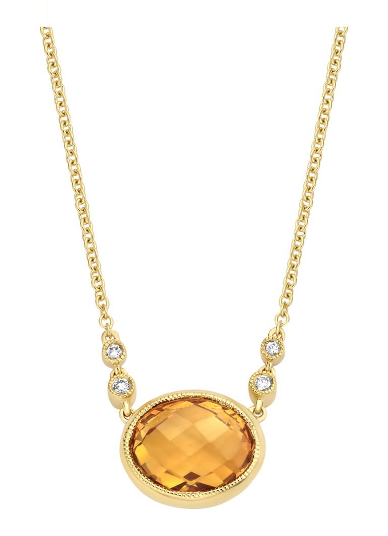 Diamond Point Yellow gold necklace 1.85 ct citrine Philosophy