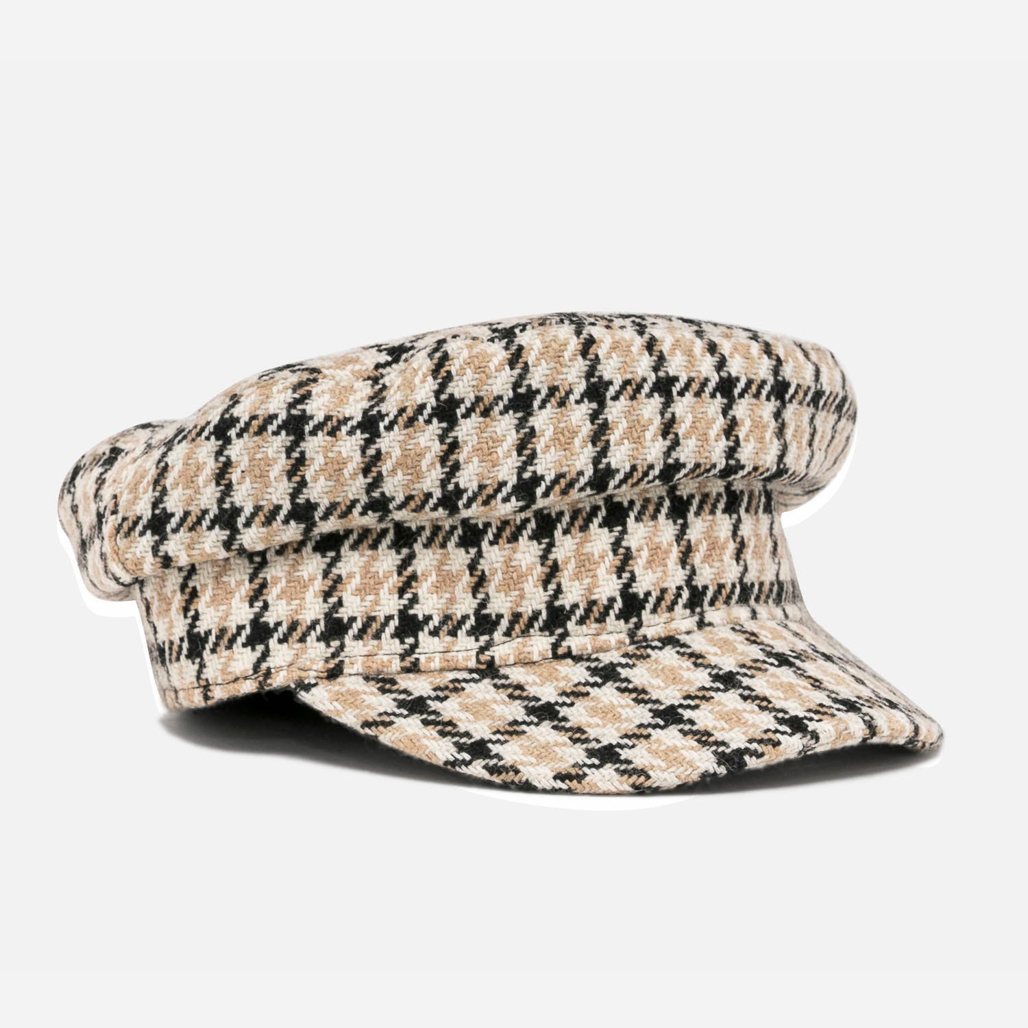 Casquette gavroche TEXTO beige à carreaux
