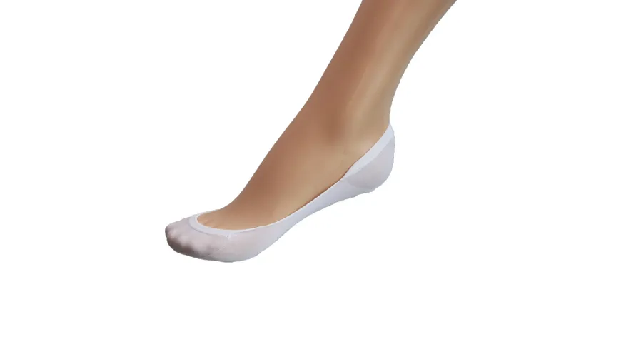 Steps Damen Füßlinge Ballerina mit Pad Super Soft weiß