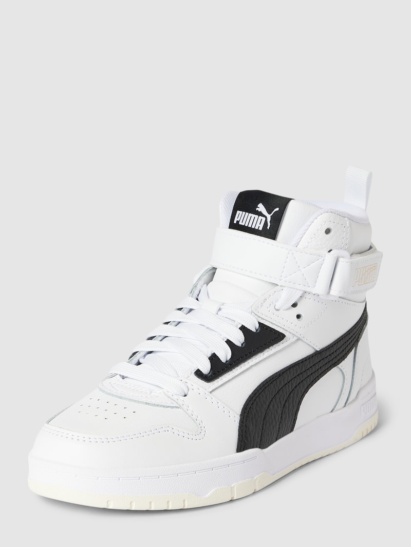 High Top Sneaker aus Leder-Mix Modell 'GAME' in weiß