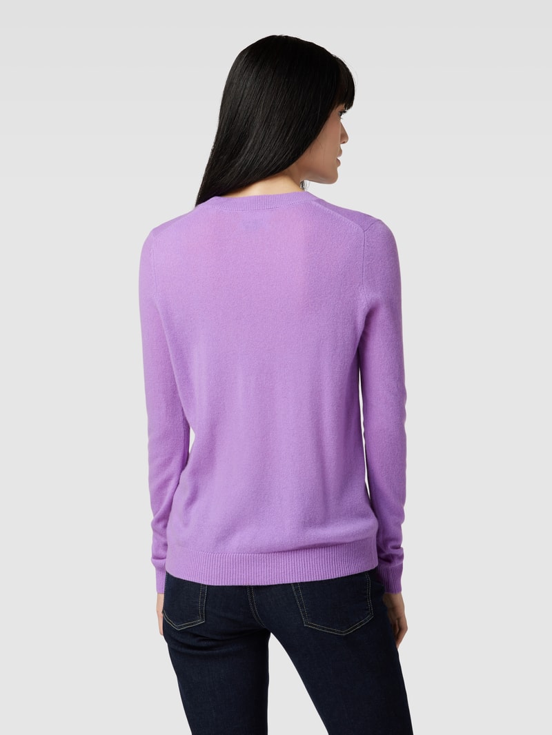 Kaschmirpullover in melierter Optik in violett
