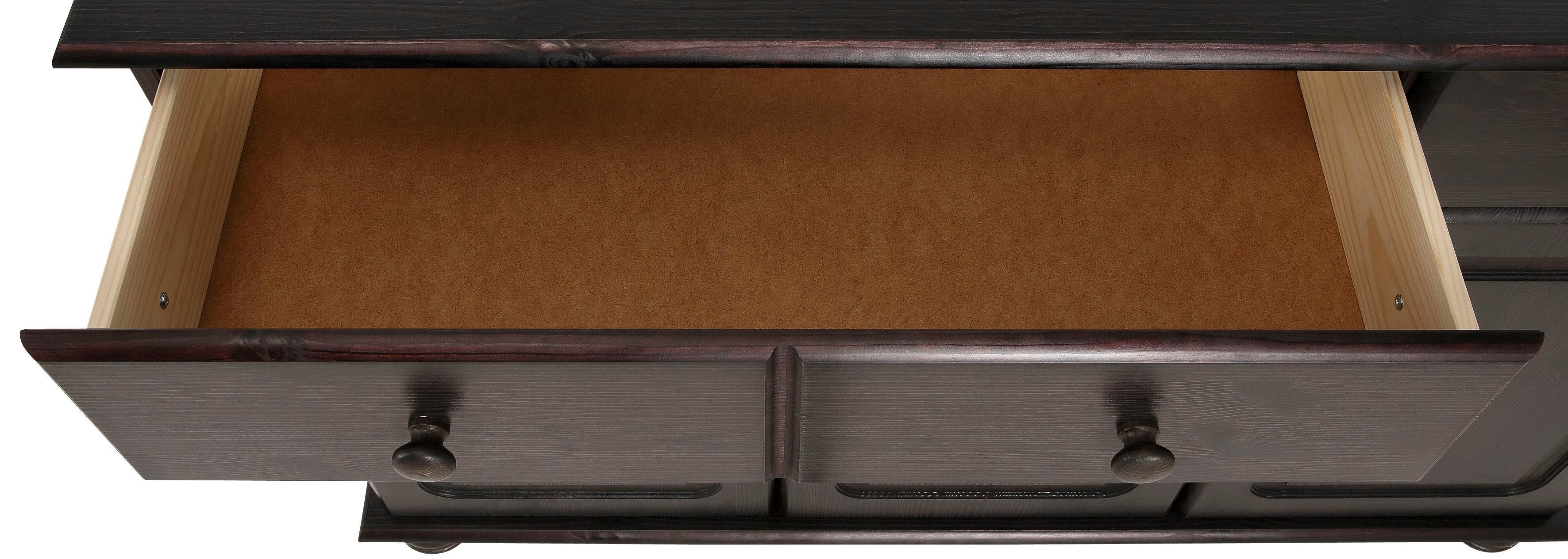 Home affaire Sideboard Mette, mit gefrästen, kugelförmigen Füßen, Breite 120 cm
