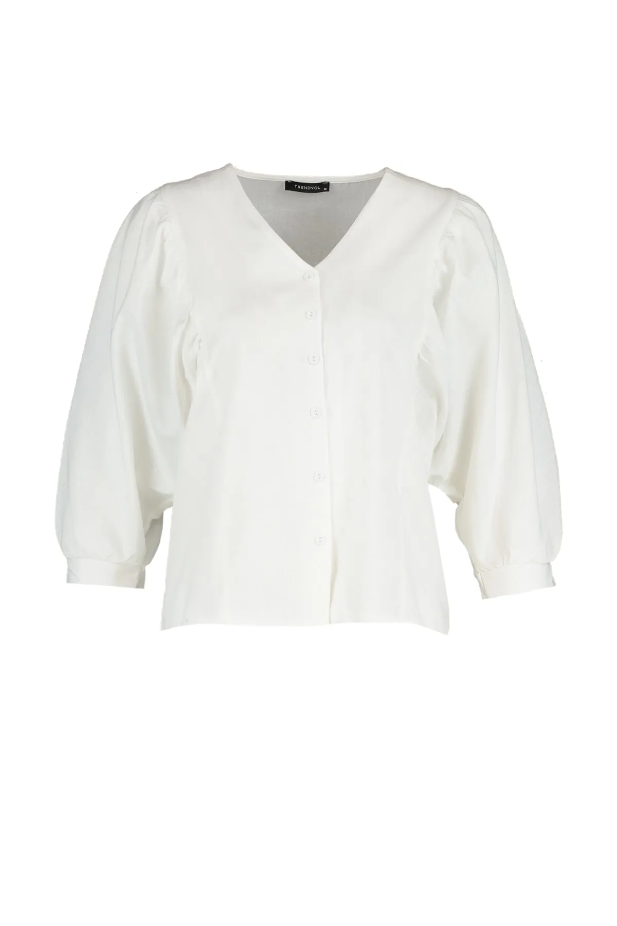 Trendyol Collection  Weißes gewebtes Hemd mit Fledermausärmeln - Regular Fit TWOSS20GO0076