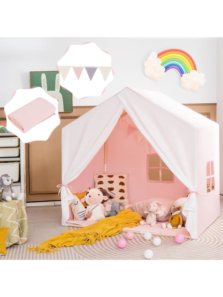COSTWAY Spielhaus in Rosa günstig kaufen 91 cm