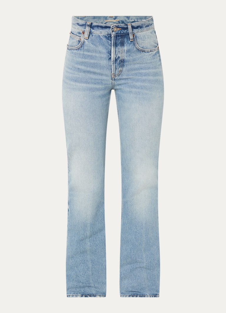 Saint Laurent  Nico high waist straight leg jeans met lichte wassing
