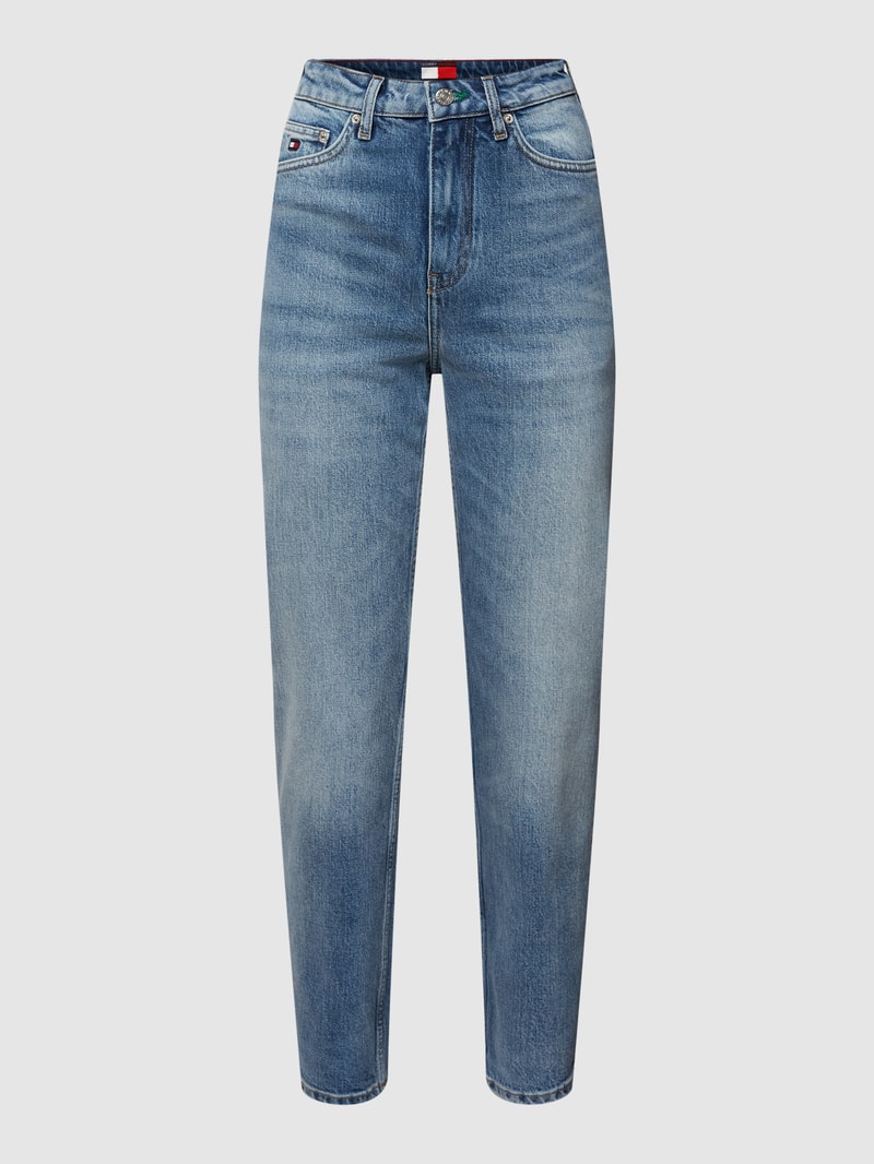 Straight Fit Jeans mit Label-Details in jeans
