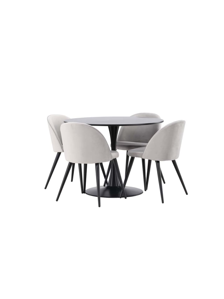 ebuy24 Essgruppe Glade 6 (5-teilig) Schwarz 100 x 100 cm günstig kaufen onesize