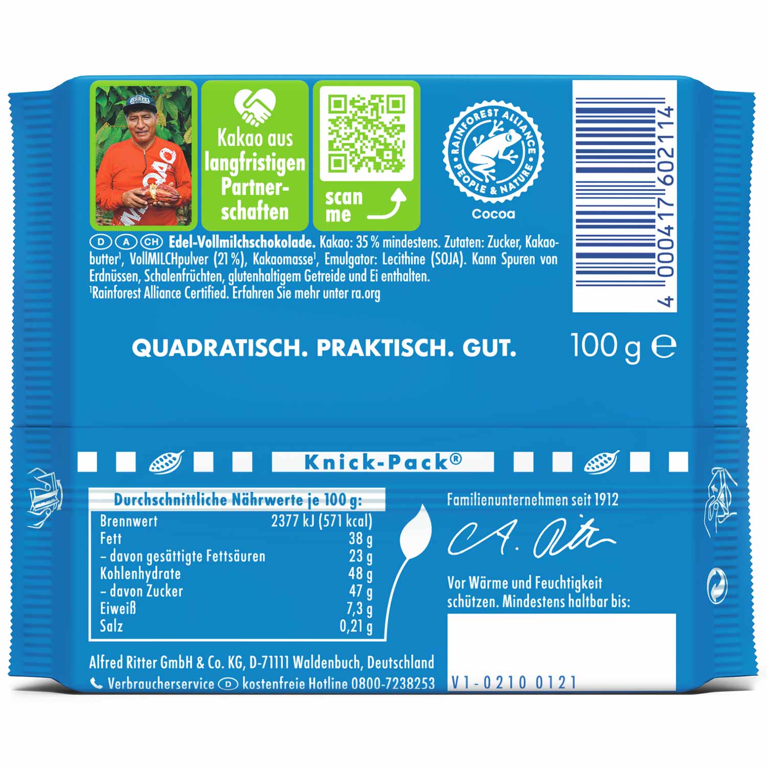 Ritter Sport Edel-Vollmilch 100g