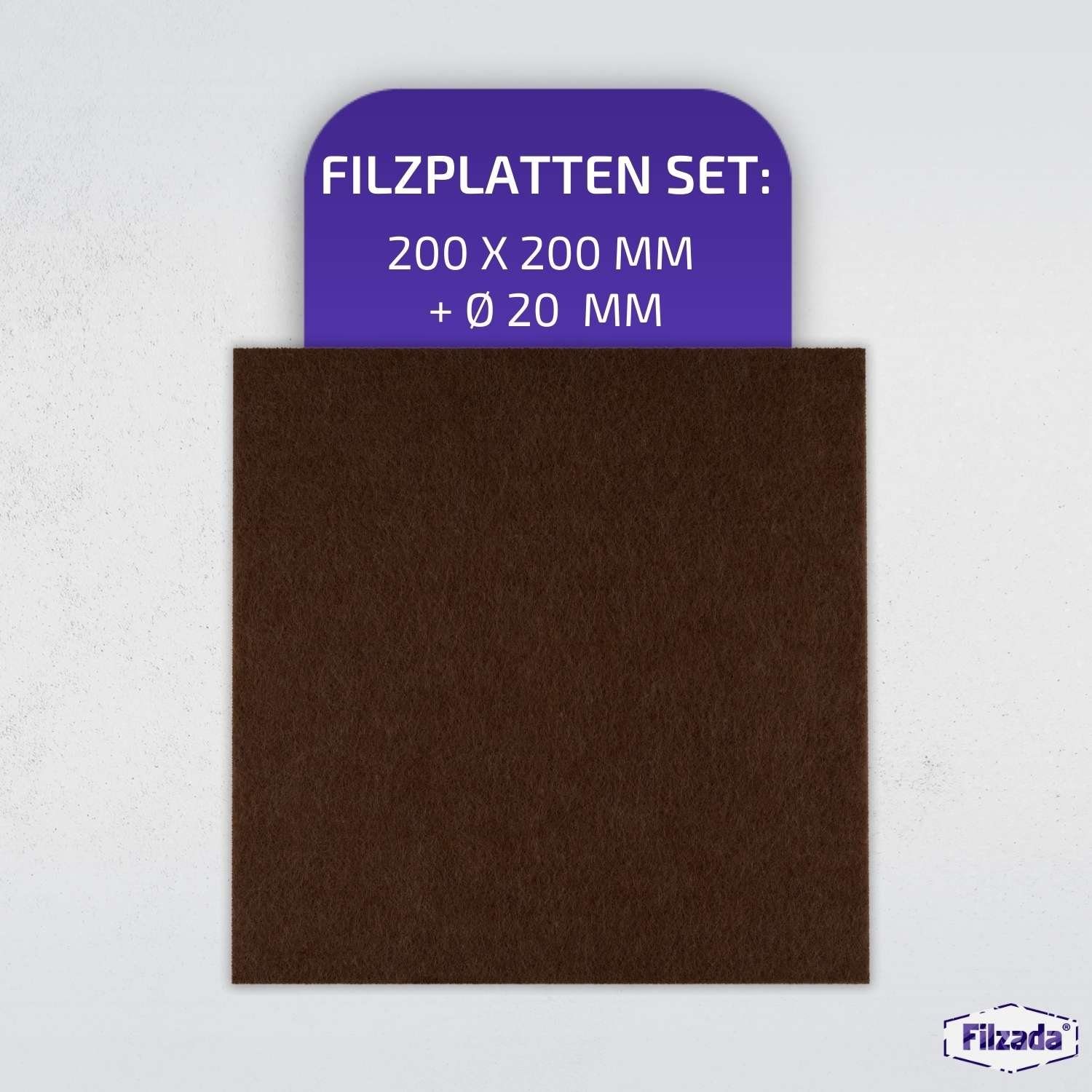 Filzada Filzgleiter Filzgleiter Selbstklebend Platten Set 200x200mm & Ø20mm Möbelgleiter
