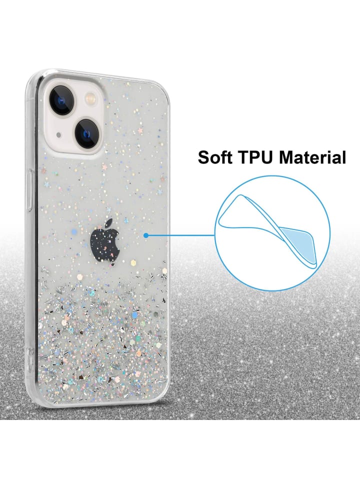 cadorabo Hülle für Apple iPhone 14 Glitter in Transparent mit Glitter günstig kaufen onesize