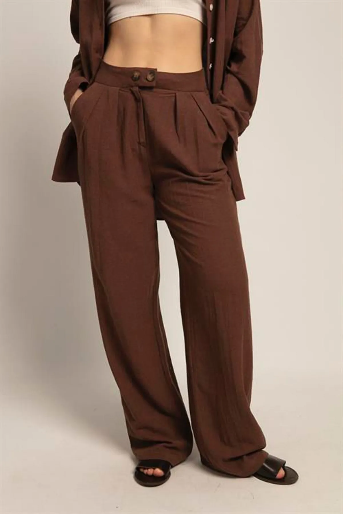 Laluvia  Braunes Hemd-Hosen-Set