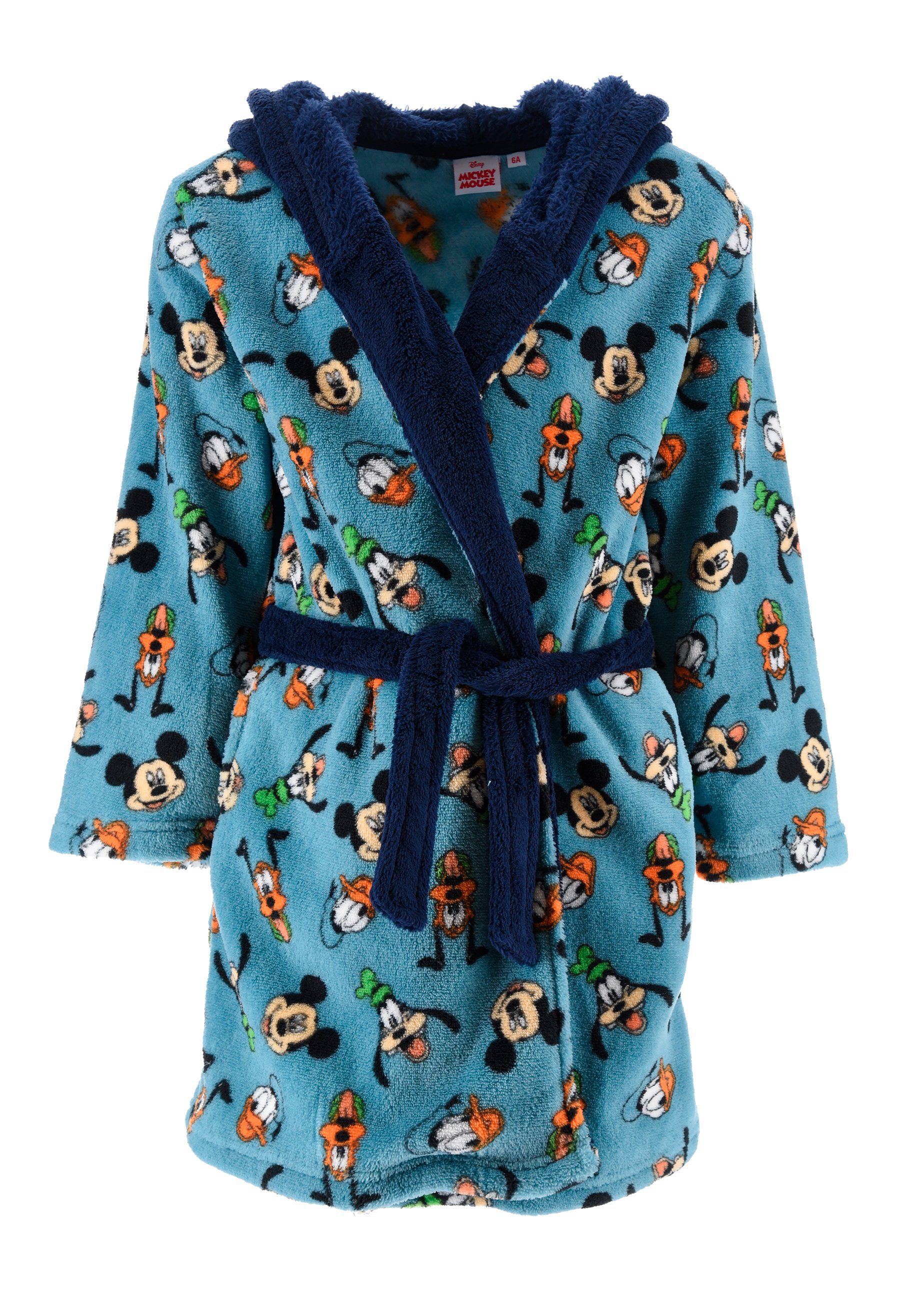 Mickey Mouse Kinderbademantel Jungen Kinder-Bademantel Morgenmantel