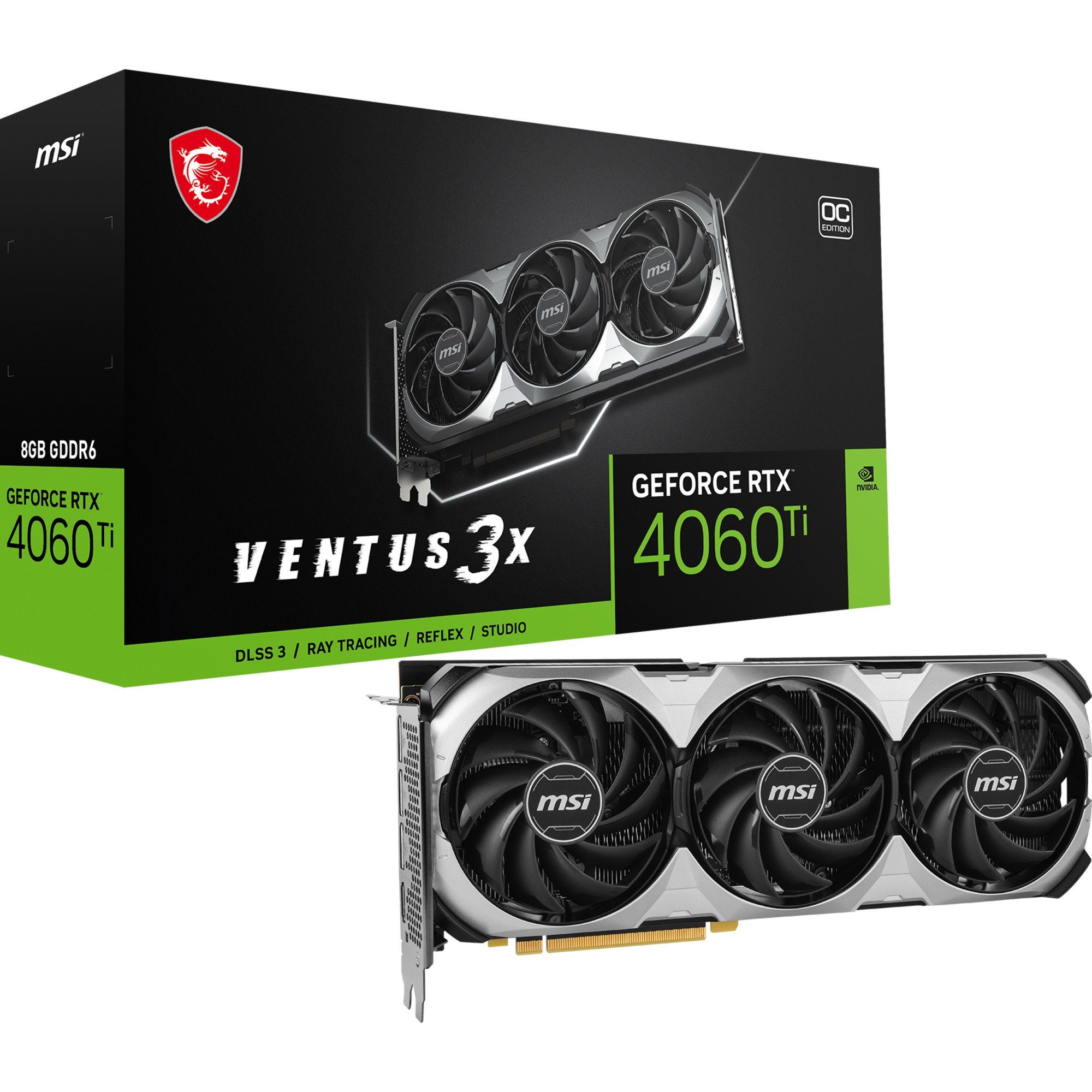 MSI MSI GeForce RTX 4060 Ti VENTUS 3X 8G OC, Grafikkarte (8 GB)
