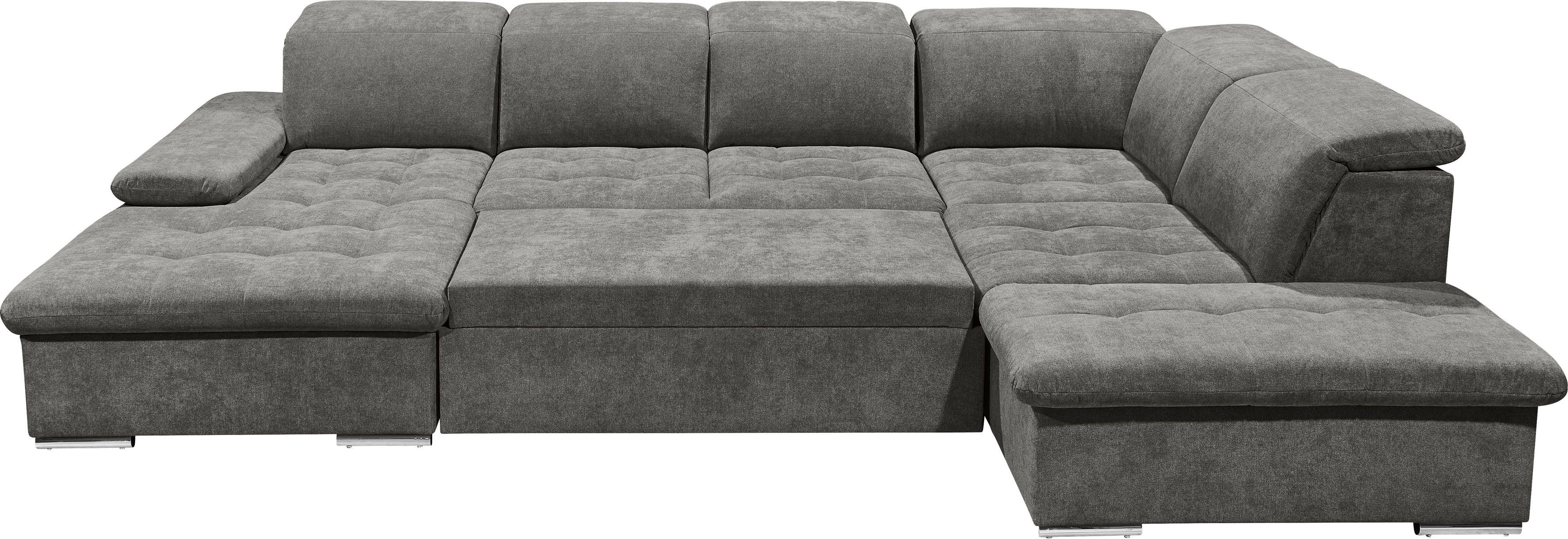 ED EXCITING DESIGN Wohnlandschaft Wayne, mit Bettfunktion, Bettkasten, Nierenkissen, frei im Raum stellbar etc.