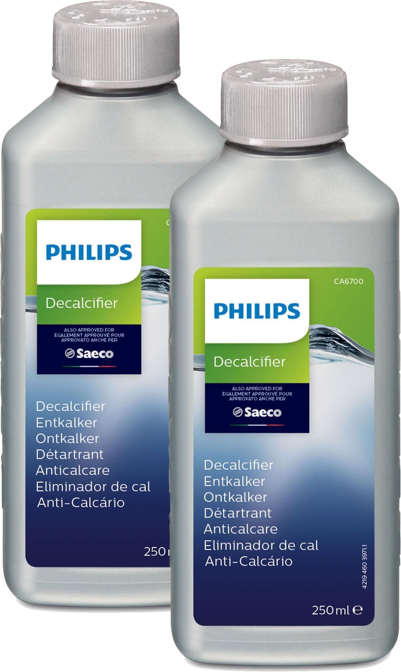 Saeco Philips Saeco CA6700/22 Flüssigentkalker (für Kaffeevollautomaten, 2 x 250 ml Vorteilspack)