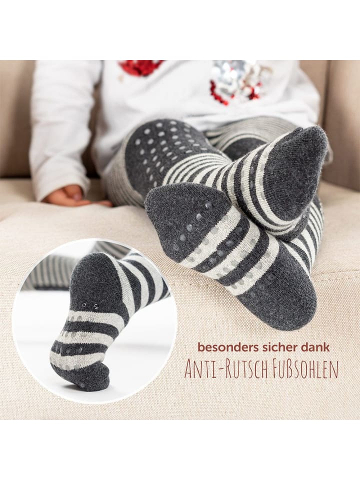 LaLoona Krabbelstrumpfhose - Streifen Grau - in grau,schwarz günstig kaufen