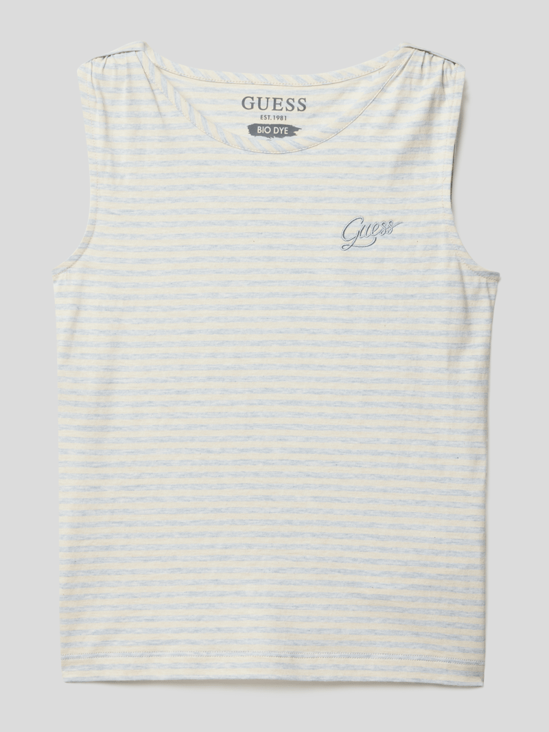 Top mit Label-Stitching in bleu