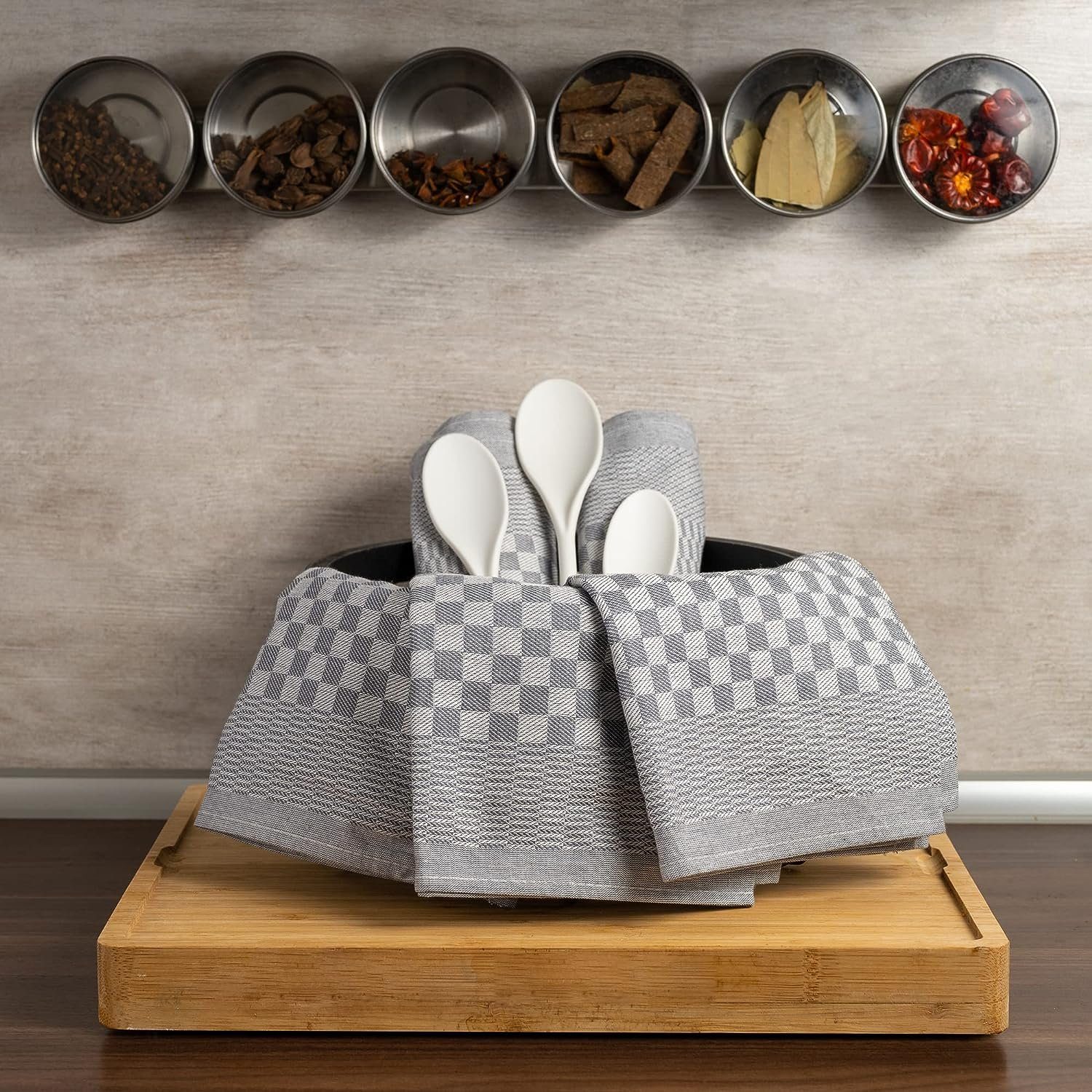 Zestri Geschirrtuch Zwirn 10er Set Grubentücher 50x70 cm Geschirrtücher Grubenhandtuch, (50-tlg., 10 Stück), Geschirrhandtücher Modernes Karo Design saugstark