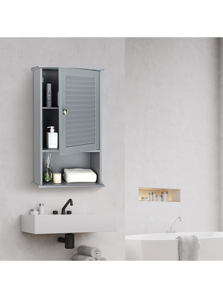 COSTWAY Badezimmerschrank hängend in Grau günstig kaufen 70 cm