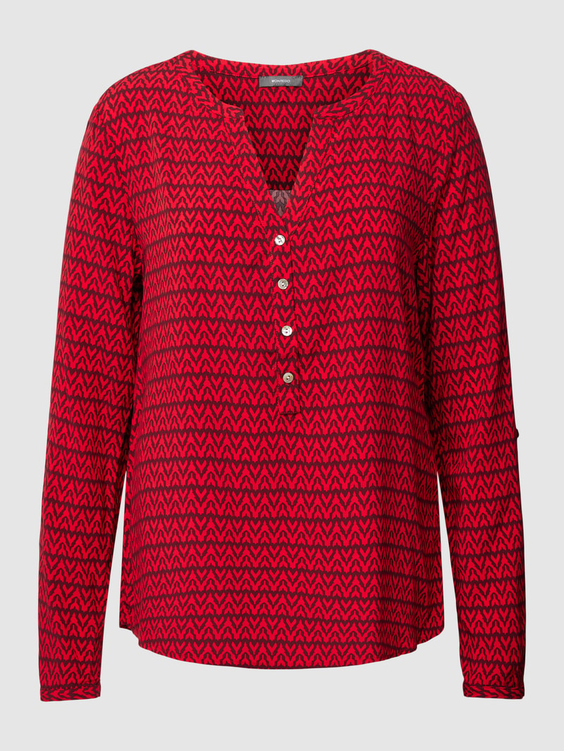 Bluse mit Allover-Muster in rot
