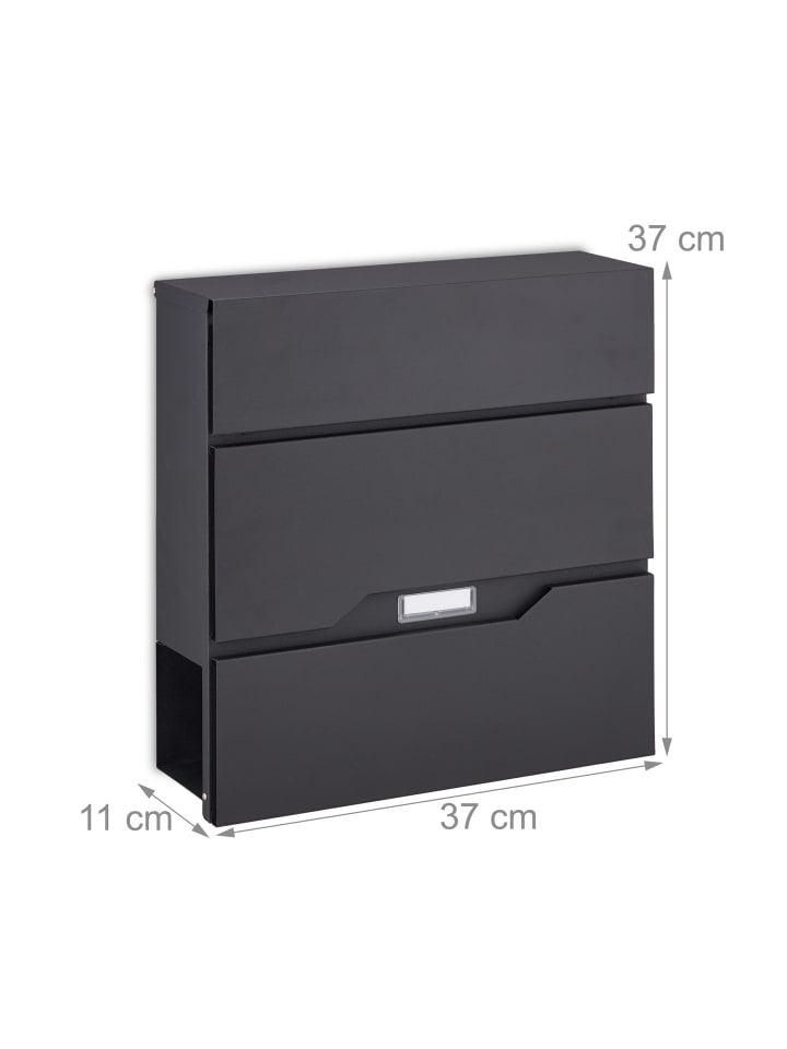 relaxdays Briefkasten in Schwarz günstig kaufen onesize