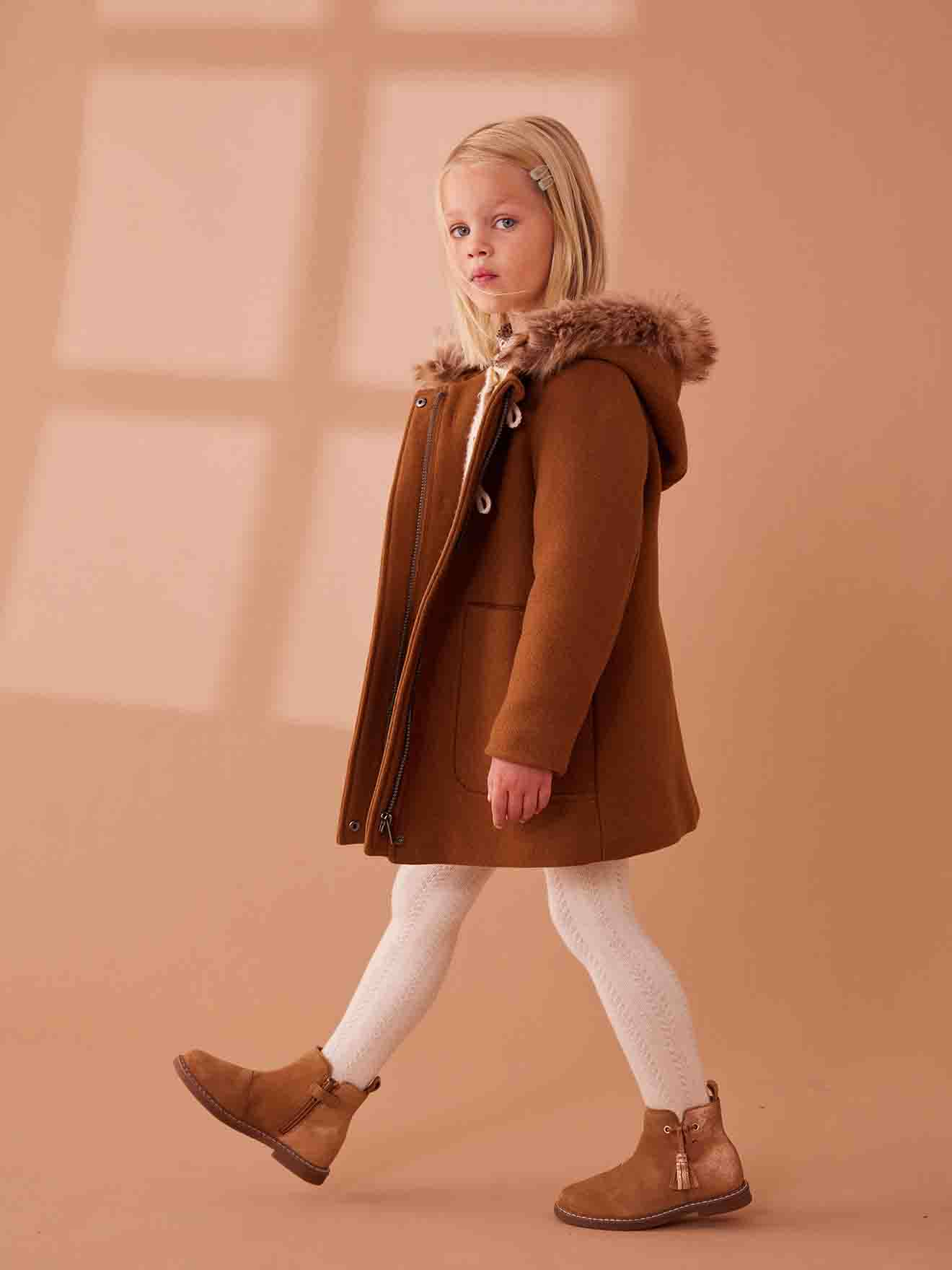 Vertbaudet Mädchen Boots mit Anziehtrick - camel
