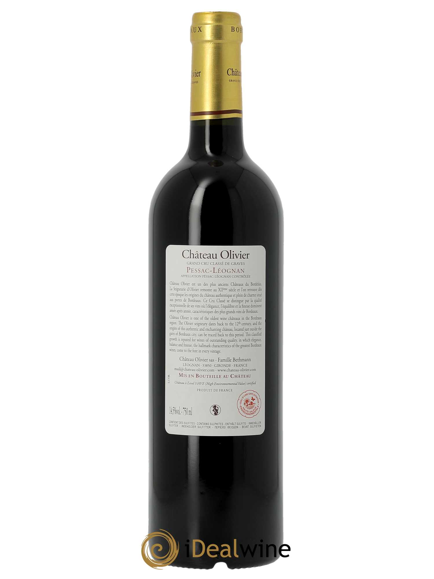 Château Olivier Cru Classé de Graves (CBO à partir de 6 BTS) 2020 - Lot de 1 Bouteille