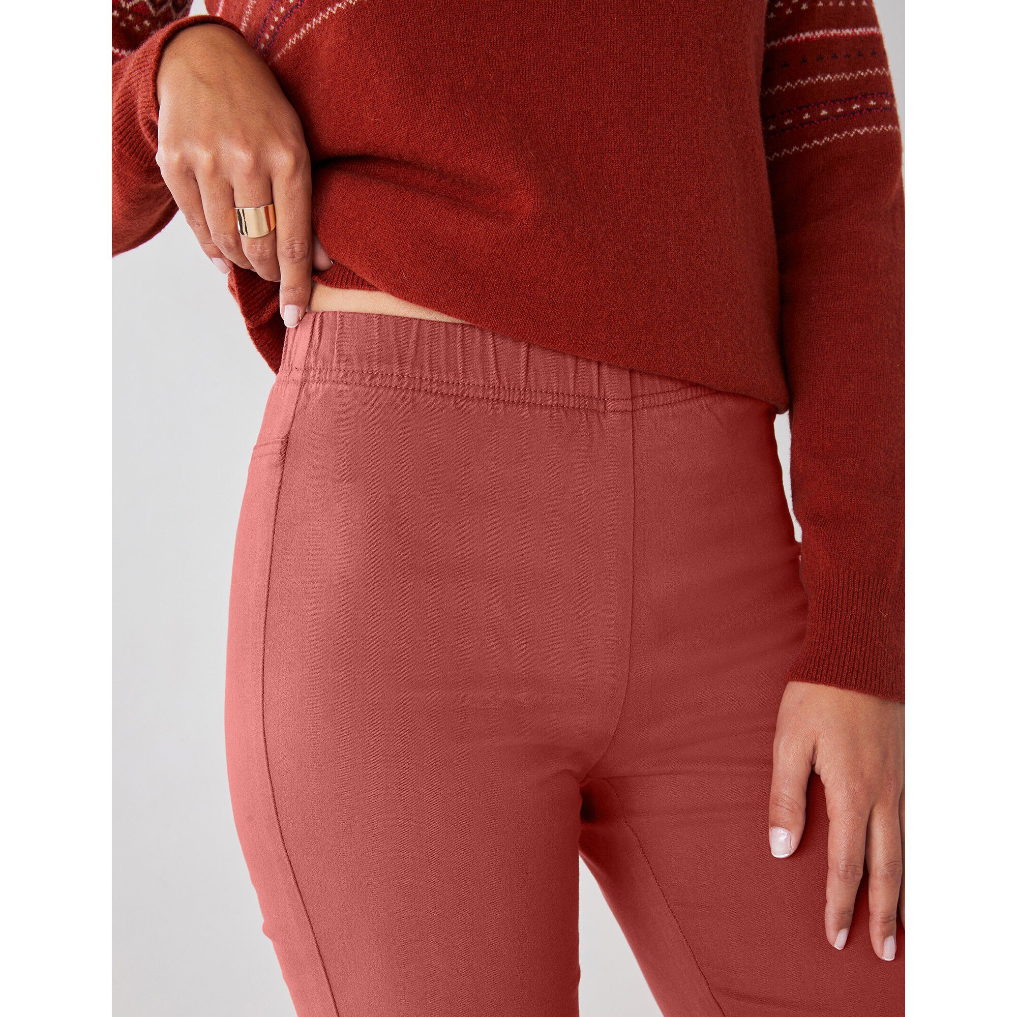 Pantalon sculptant effet ventre plat taille élastiquée
