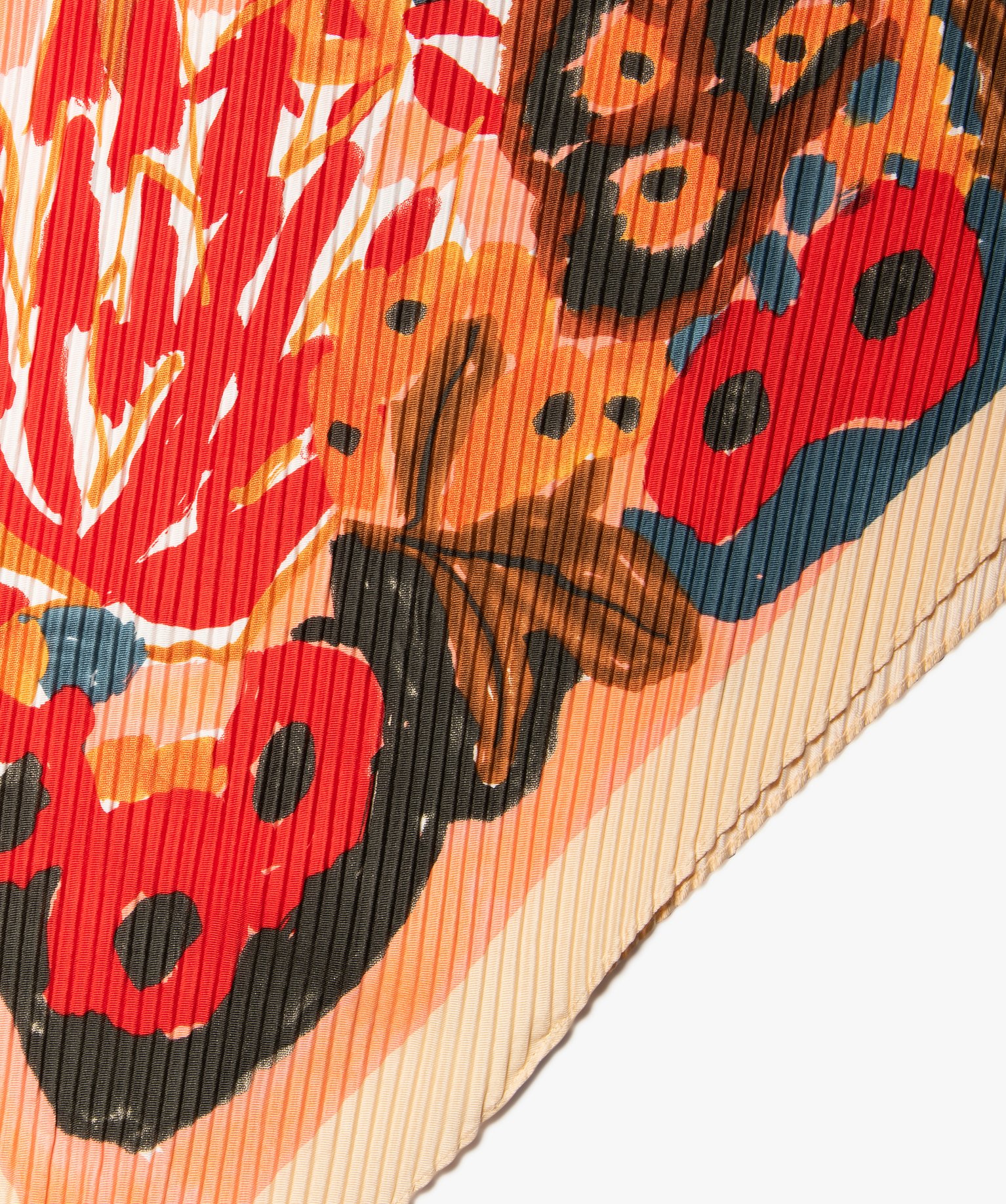 Foulard femme carré plissé à motif fleuri multicolore | GEMO