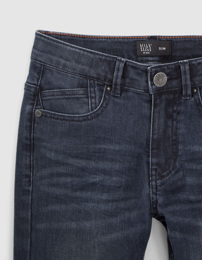 Jean SLIM bleu avec usures placées garçon