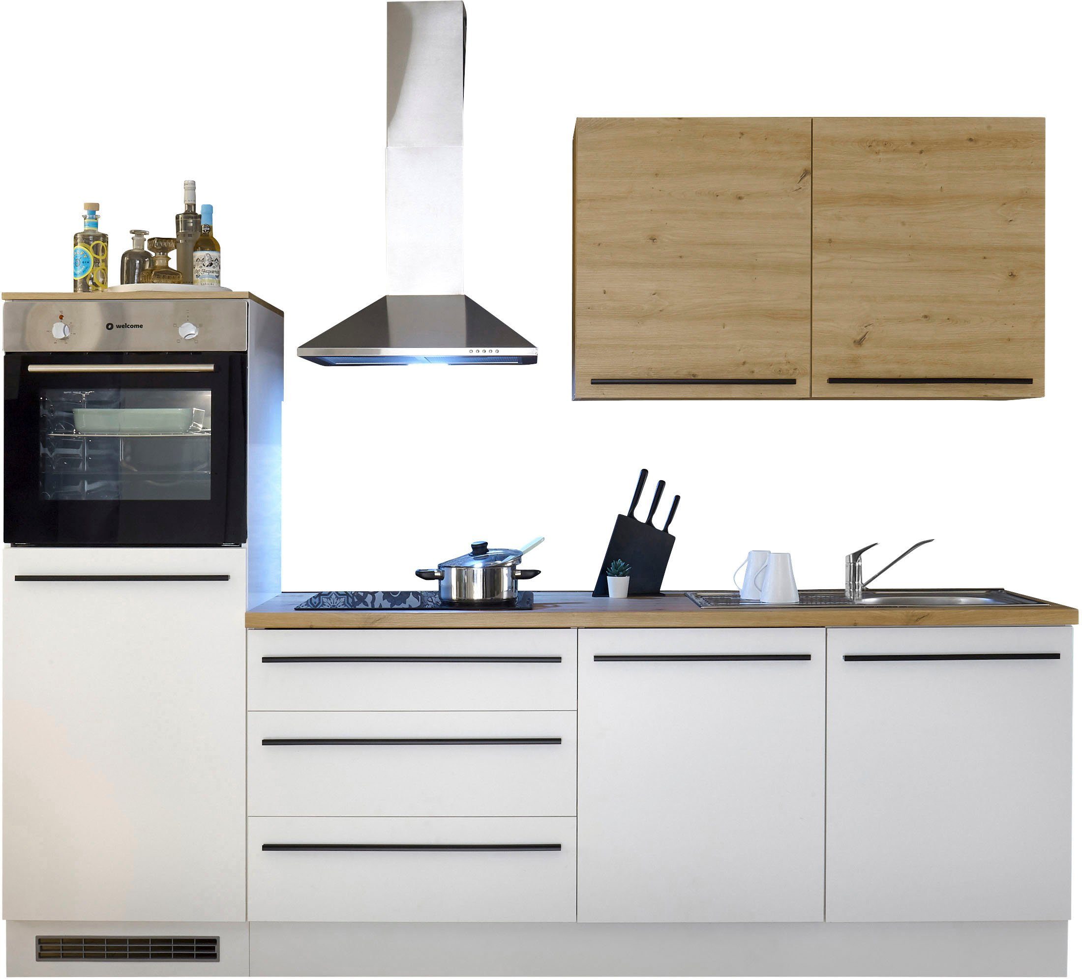 BASIC by Balculina Küchenzeile Noah, Breite 260 cm, wahlweise mit E-Geräten