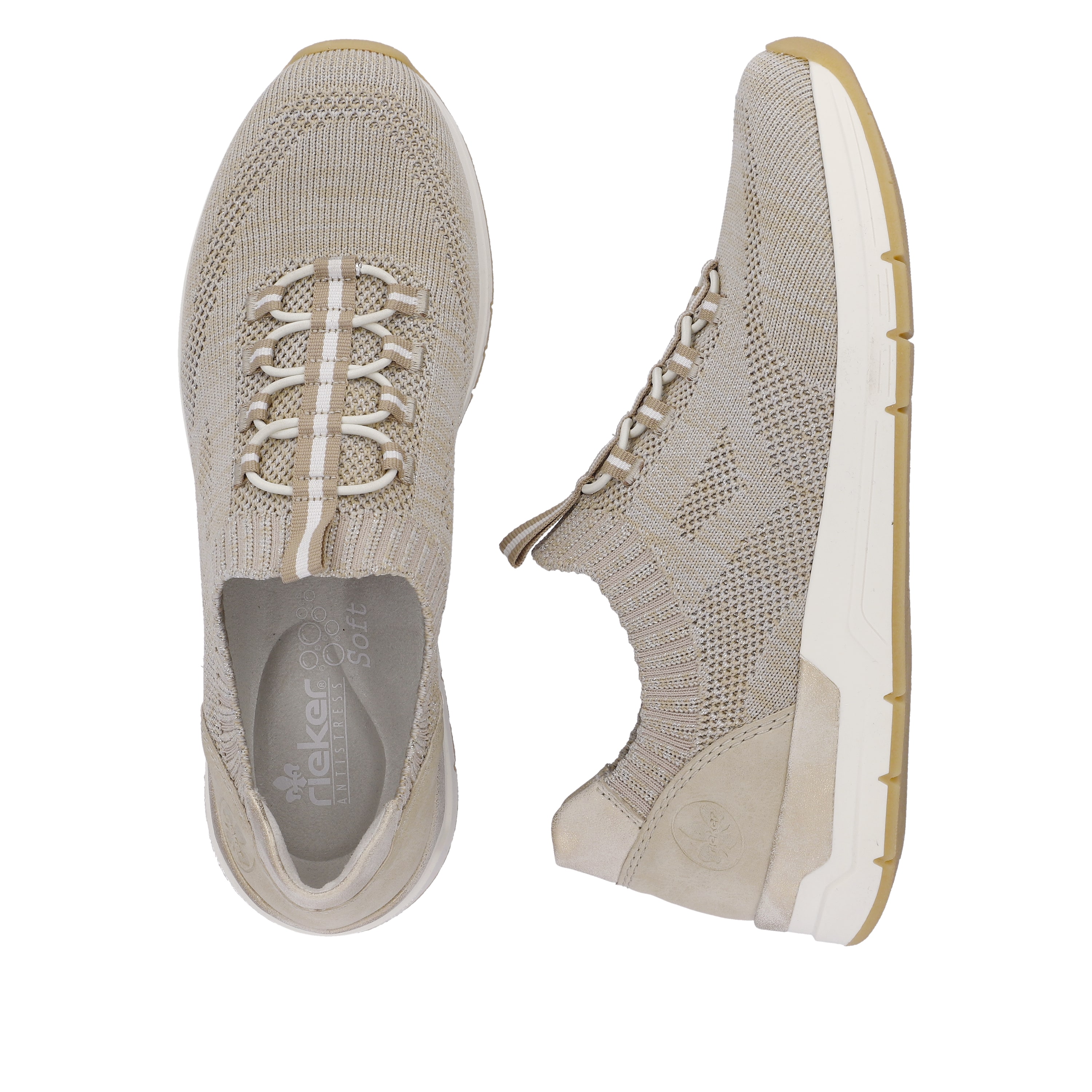 Rieker Damen Slipper beige-grau