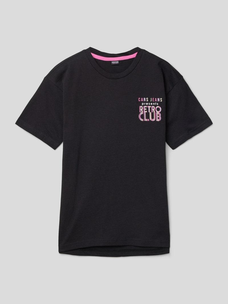 T-Shirt mit Statement-Print Modell 'Beysa' in schwarz