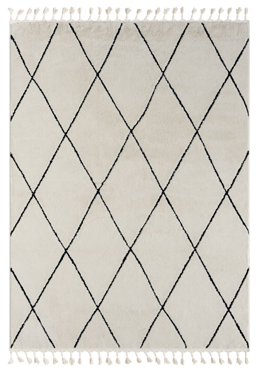 MyFlair Teppich Moroccan Symphony, 190 cm x 240 cm, Farbe weiß, rechteckig, Florhöhe 19mm