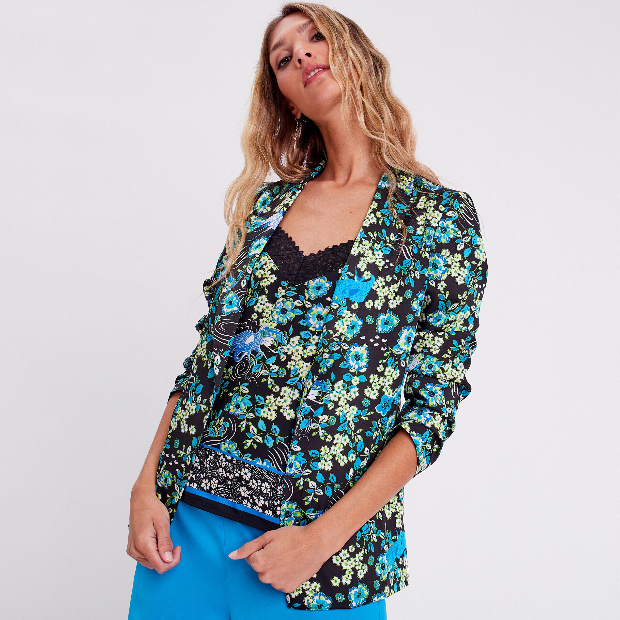 Veste esprit blazer col châle noir femme | Cache Cache
