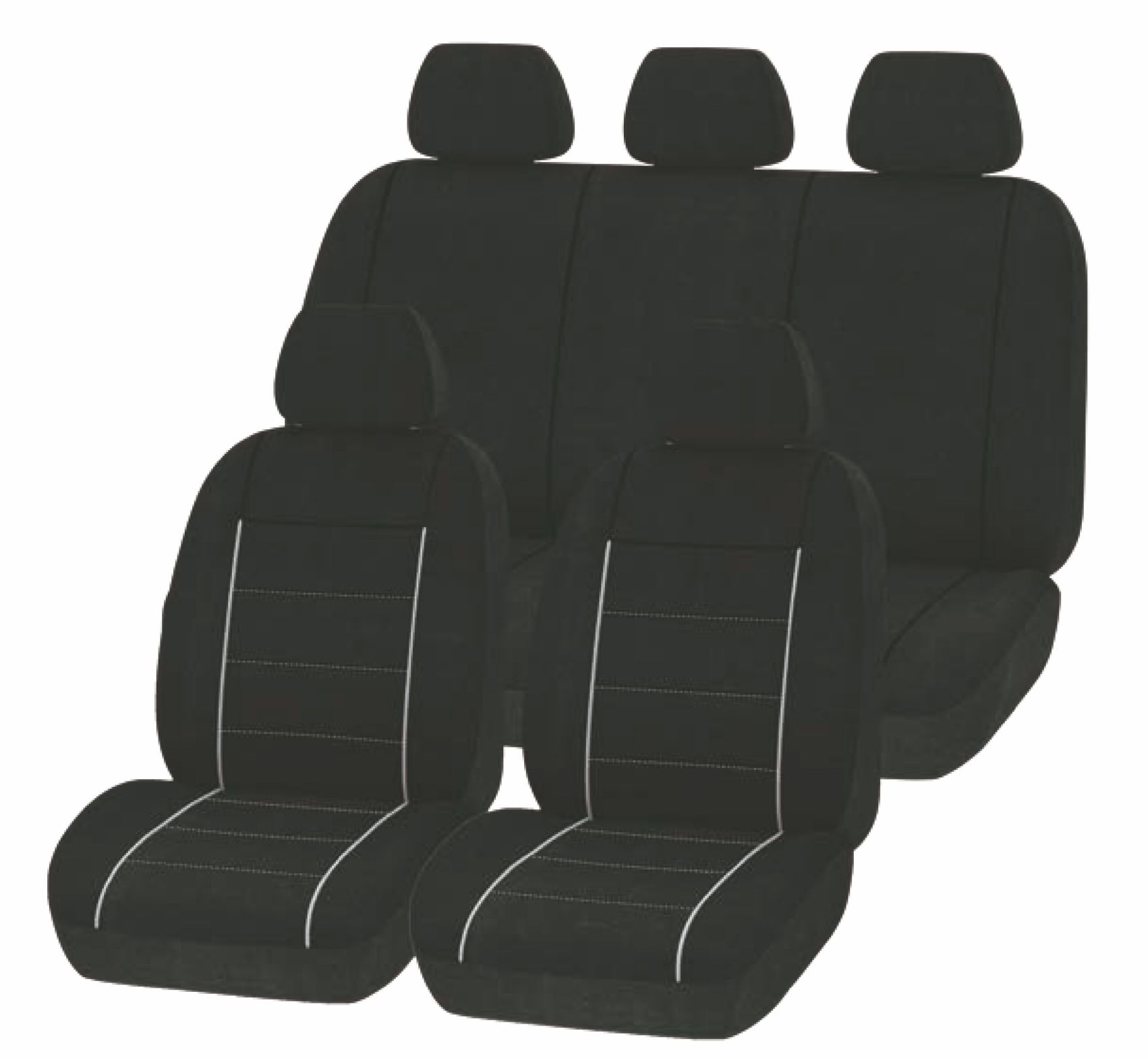 Universal-Sitzbezug-Set schwarz-grau, KBA-zertifiziert, 9-teilig - ATU