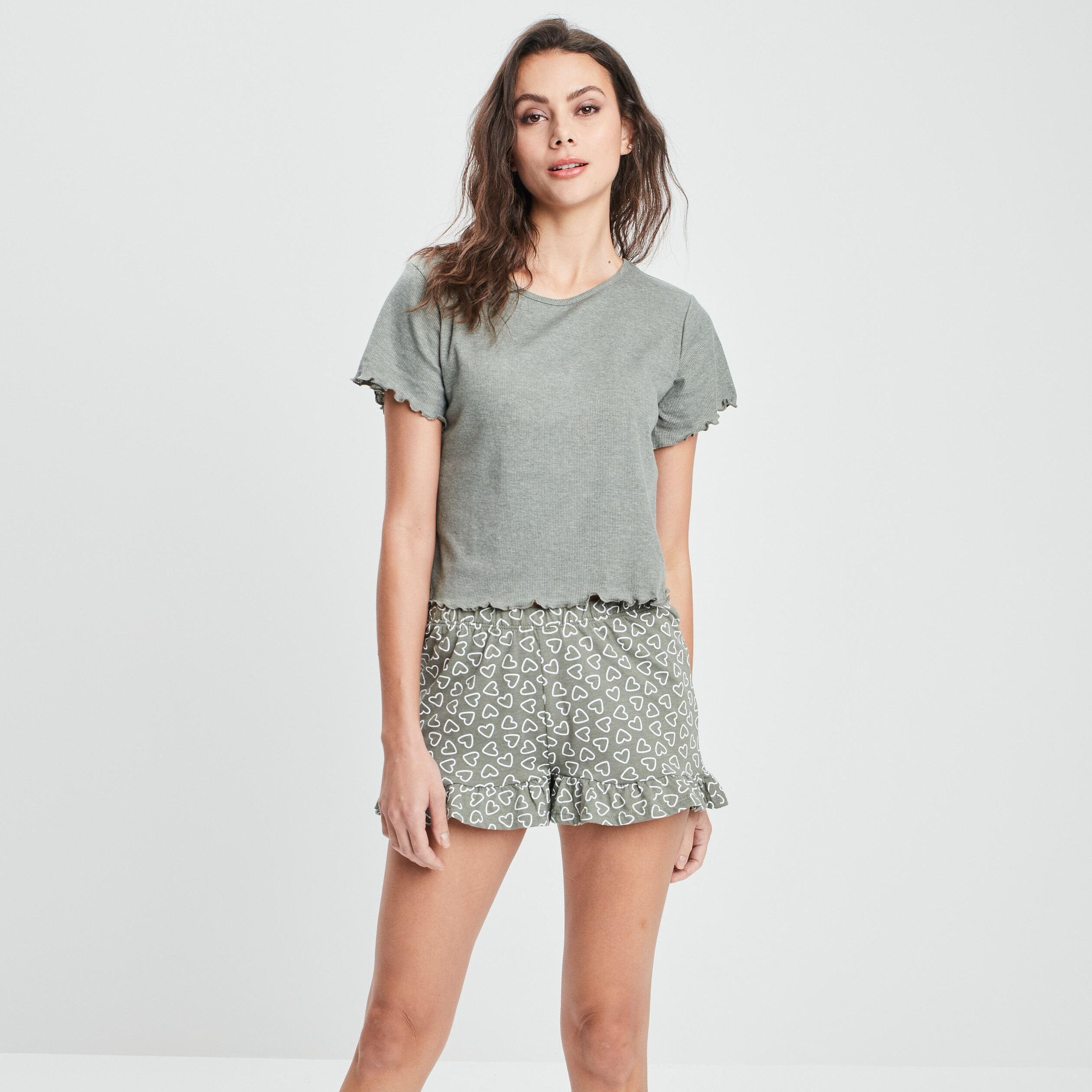 Short de pyjama vert kaki femme | La Halle